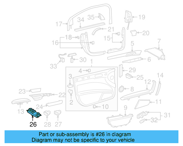 Window Switch 3D1-959-857-B-5W8 - View 3