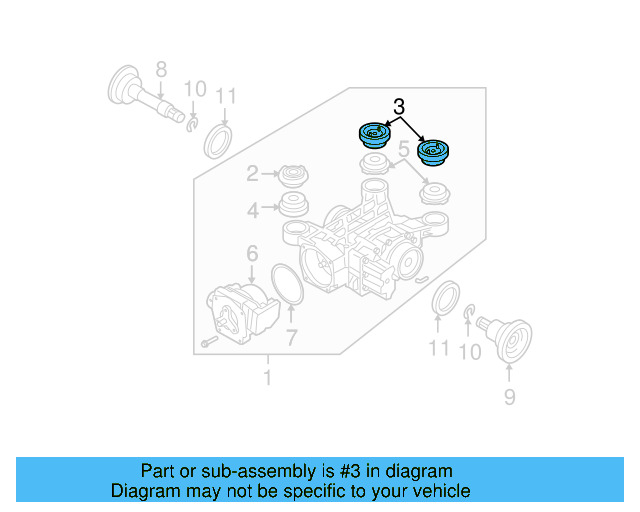 Differential Assembly Upper Bushing 3C0-599-437-D - View 9