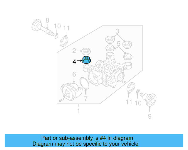 Differential Assembly Upper Bushing 3C0-599-437-D - View 10