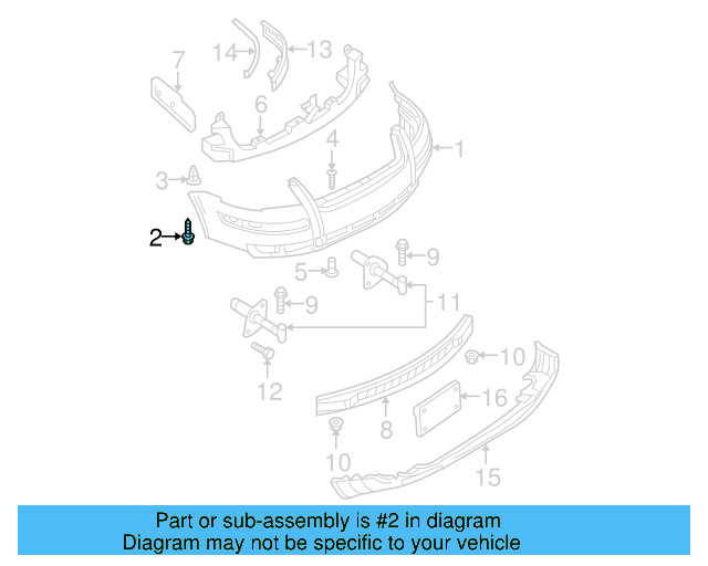 Bumper Cover Screw N-908-259-01 - View 54