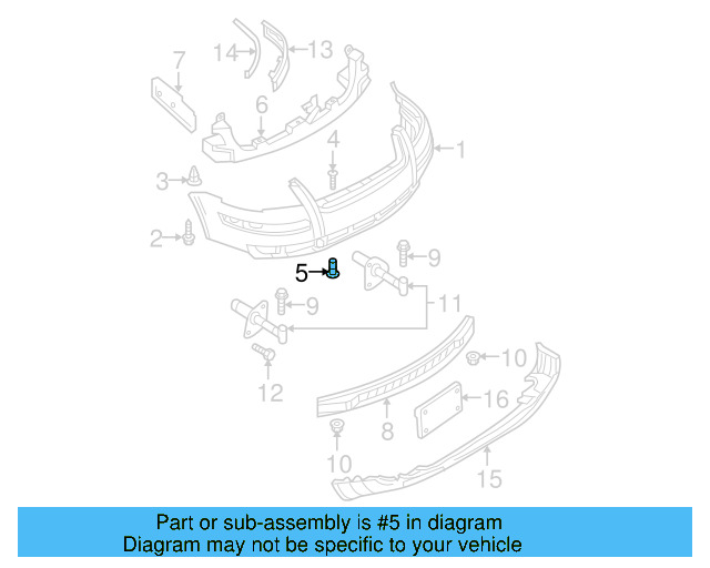 Bumper Cover Pin 8D0-805-121-B - View 16