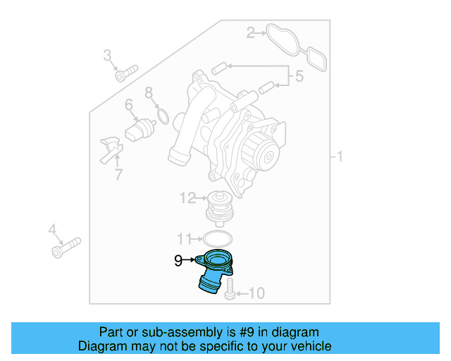 Engine Coolant Thermostat Housing 06H-121-121-L - View 9