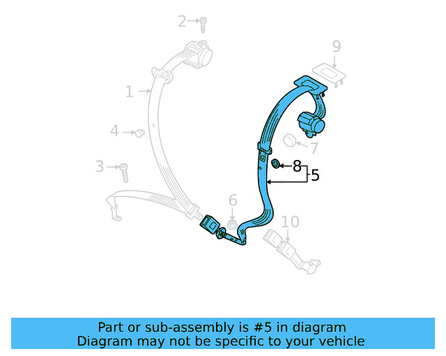 Center Belt Assembly 2GJ-857-807-C-RAA - View 3