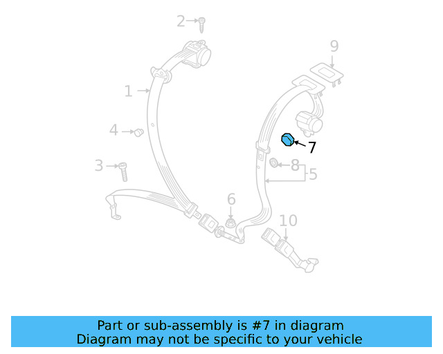 Center Belt Assembly Nut N-989-910-01 - View 13