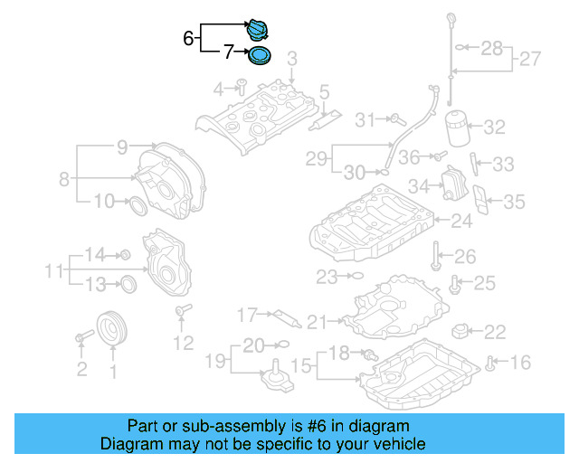 Engine Oil Filler Cap 06K-103-485-A - View 32