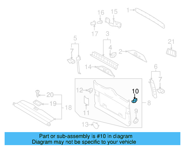 Windshield Pillar Trim Clip 4A0-867-276 - View 17