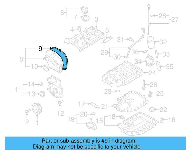 Engine Timing Cover Gasket 06H-103-483-C