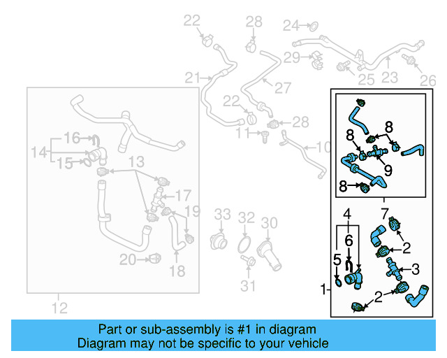 Upper Hose 1K0-122-101-GK - View 3