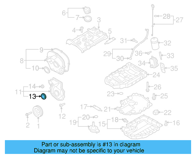 Engine Timing Cover Seal 06H-115-418-AA - View 18