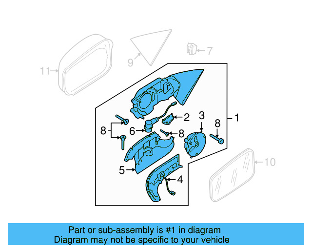 Mirror Housing (Unpainted) 3d0857537gru - View 5