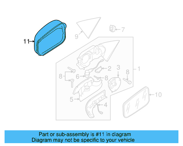 Mirror Housing (Unpainted) 3d0857537gru - View 4