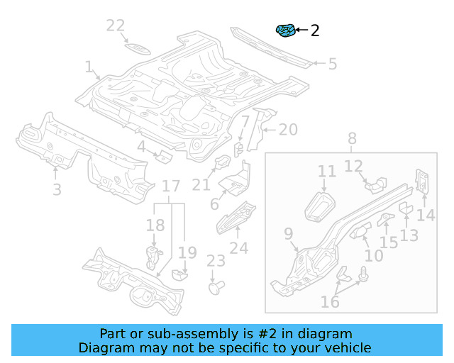 Rear Floor Pan Retainer 5Q0-803-274-B - View 19