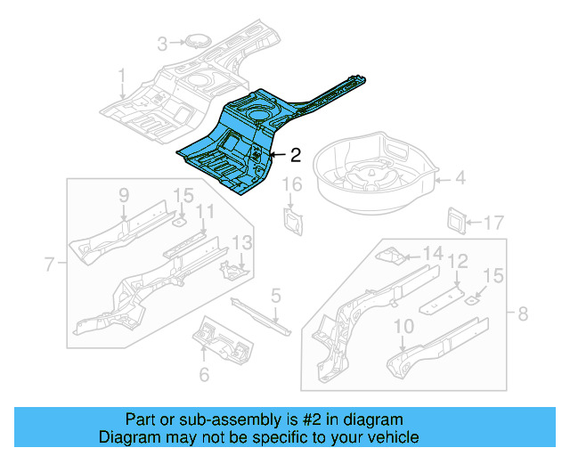 Rear Floor Pan 3D0-803-093-A - View 3