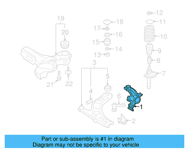 Steering Knuckle 1J0-407-255-AG - View 3