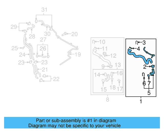 Upper Hose 1K0-122-101-KS - View 30