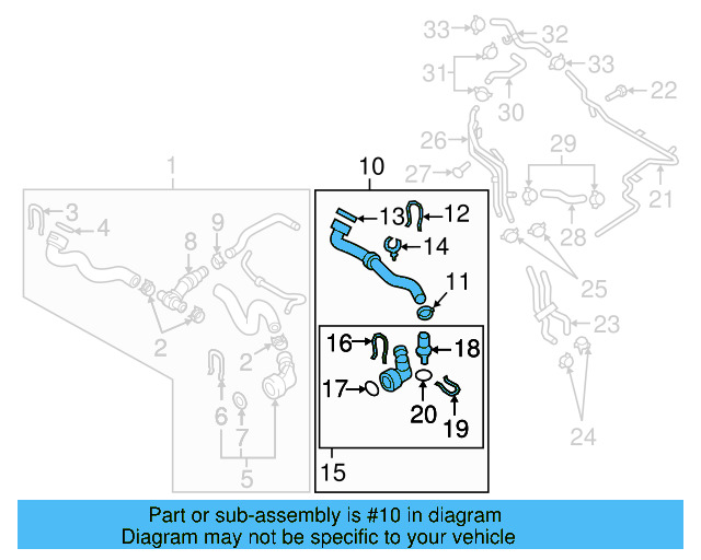 Lower Hose 1K0-122-051-GN - View 15