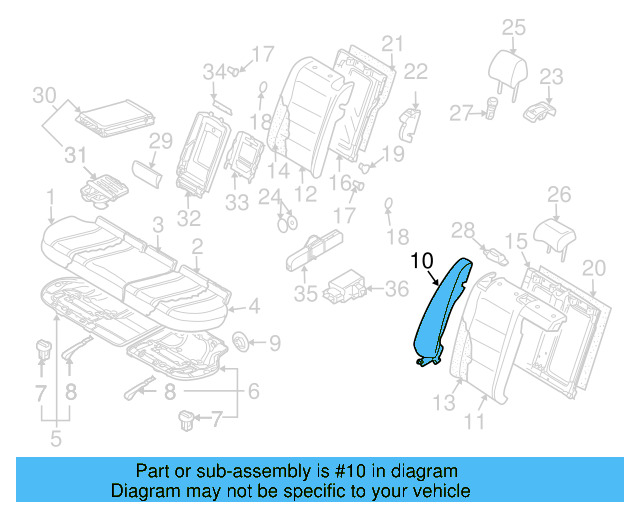 Seat Back End 3C0-885-704-AN-VCK - View 3
