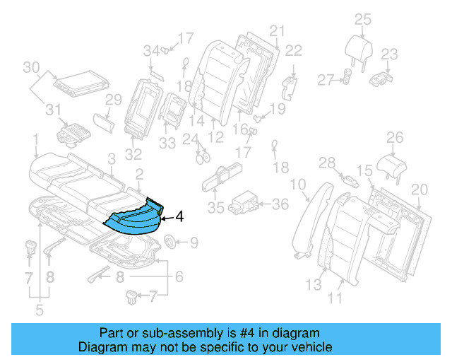 Seat Back End 3C0-885-704-AN-VCK - View 4
