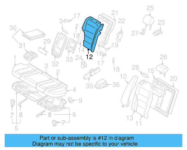 Seat Back Frame Grommet 3C0-885-677 - View 21