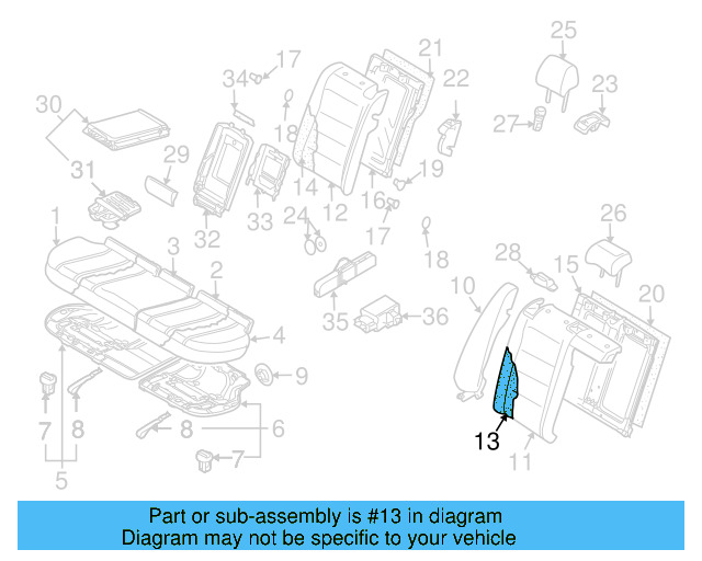 Seat Back Pad 3C0-885-776-B - View 4