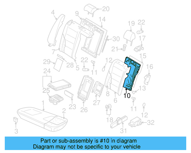 Seat Back Frame 3C9-885-503-C - View 4
