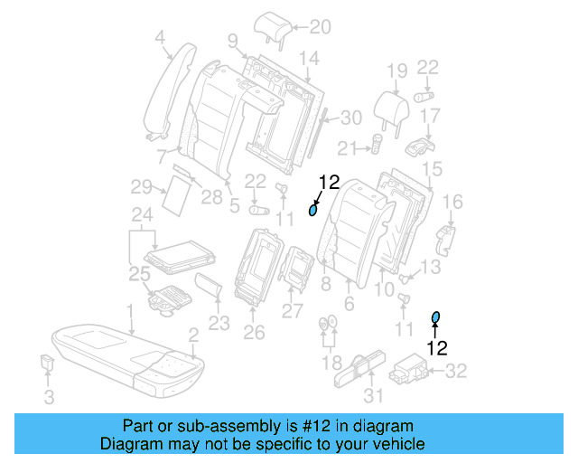 Seat Back Frame Grommet 3C0-885-677 - View 4