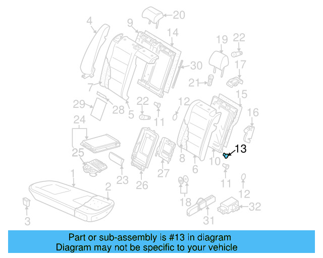 Seat Back Frame Grommet 5Q0-885-678-B-9B9 - View 10