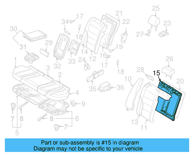 Seat Back Panel 3C5-885-753-1BS - View 4
