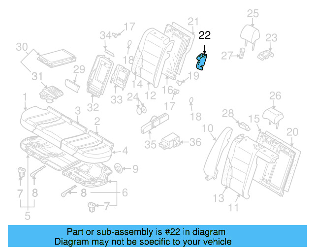 Seat Back Lock 3AF-885-681-9B9 - View 4