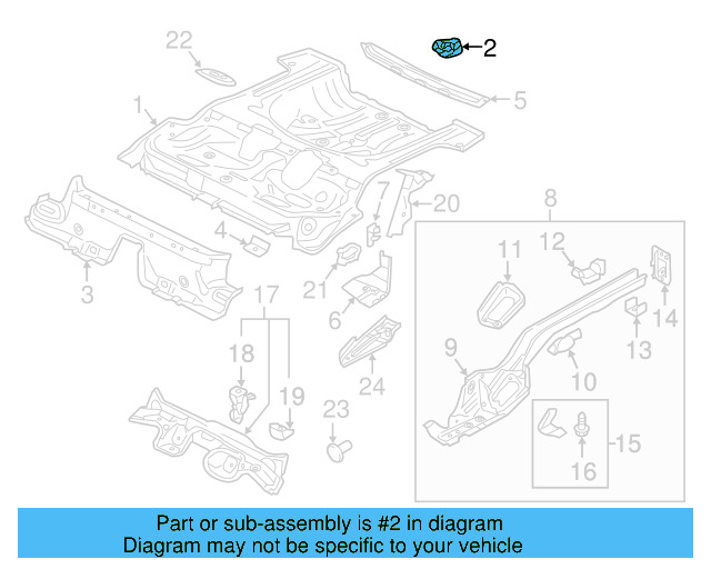 Rear Floor Pan Retainer 5Q0-803-274-B - View 20