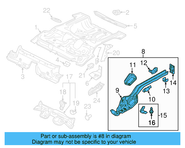 Side Member Assembly (Unpainted) 5q0803501ajgru - View 7