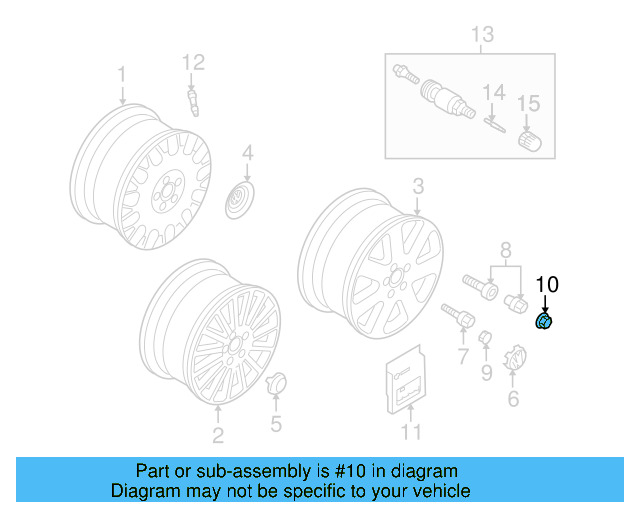 Wheel Bolt Cap 1K0-601-173-A-9B9 - View 11