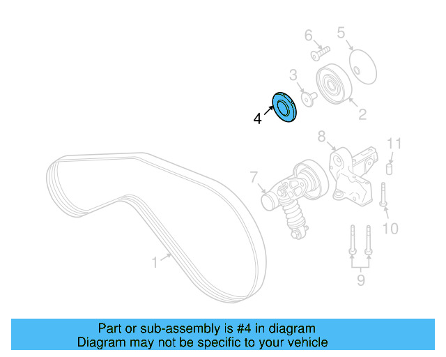 Idler Pulley Cap 079-903-343 - View 3