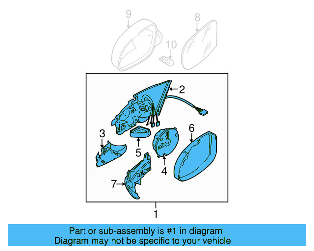 Mirror Assembly 3C1-857-508-DP-9B9
