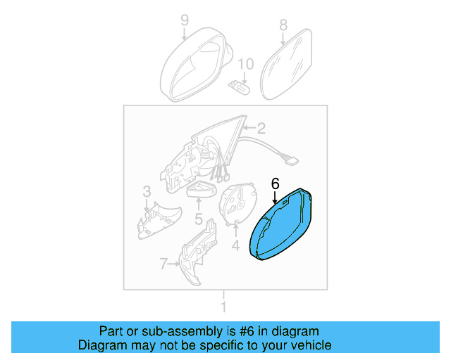 Door Mirror Trim Ring 1K0-857-601-9B9