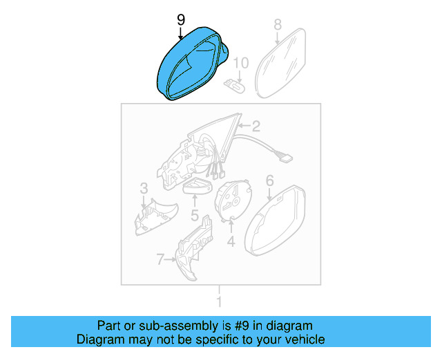 Housing (Unpainted) 3c0857537agru - View 2