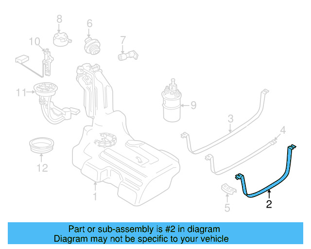 Fuel Tank Strap 8E0-201-654-N - View 5
