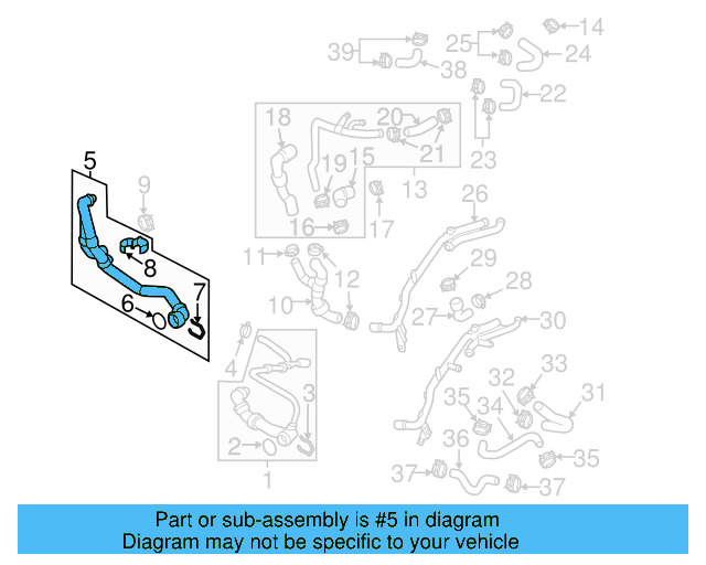 Radiator Coolant Hose 5K0-122-051-P - View 9