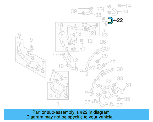 Engine Coolant Hose 04L-121-058-AA - View 11