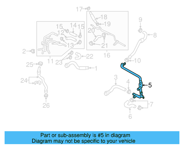 Lower Hose 5K0-122-051-E - View 5