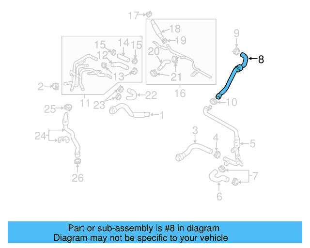 Reservoir Hose 5K0-122-109-C - View 4
