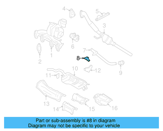 Resonator & Pipe Bracket 1J0-253-144-G - View 10