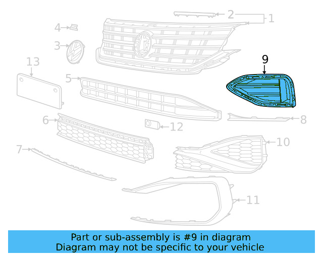 Trim Cover 561-853-211-A-9B9 - View 3