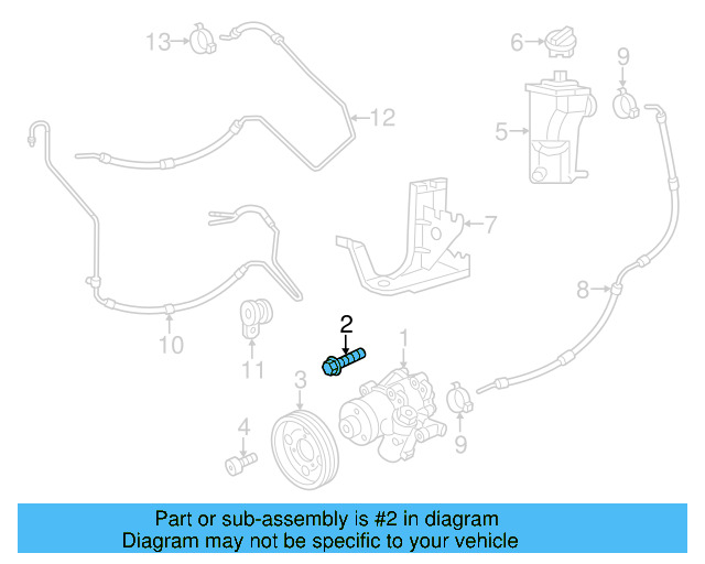 Power Steering Pump Bolt N-019-531-5 - View 2