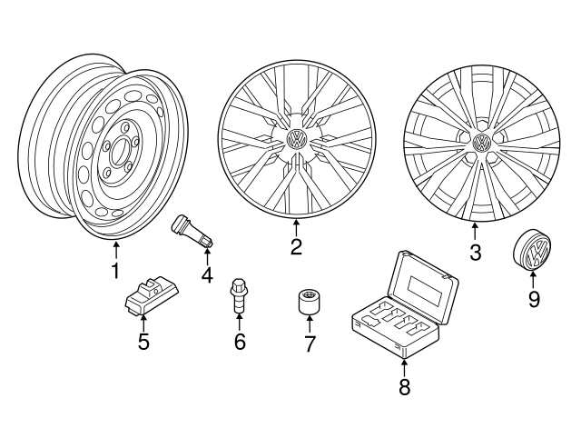 Lockable Wheel Bolt Set 5Q0-698-137 - View 3