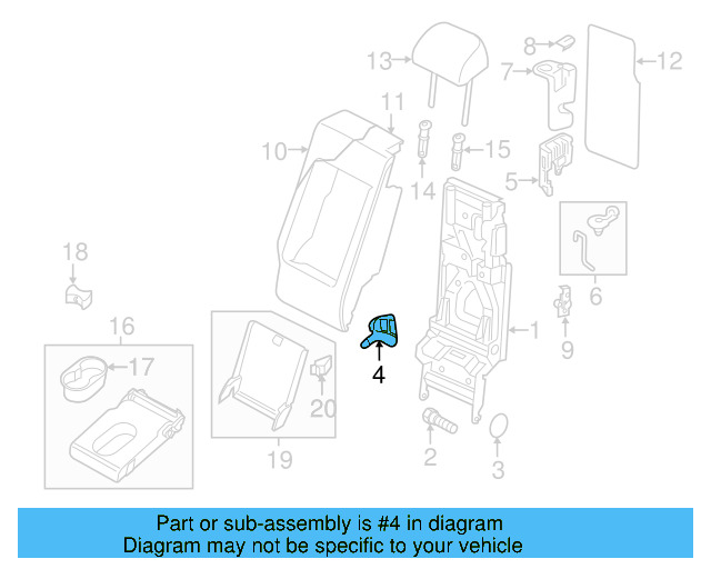 Seat Back Frame Cap 7P0-885-934-B-82V - View 6
