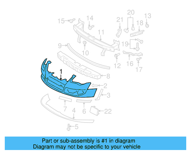 Bumper Cover (Unpainted) 3c0807217rgru - View 3