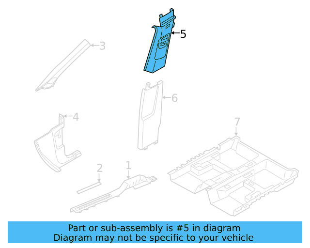 Upper Center Pillar Trim 2GJ-867-243-RM5 - View 2