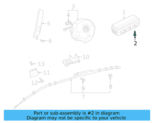 Passenger Air Bag Bolt N-910-935-02 - View 6