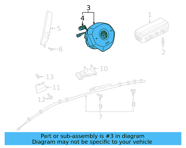 Driver Air Bag 11K-880-201-E-XEA - View 3